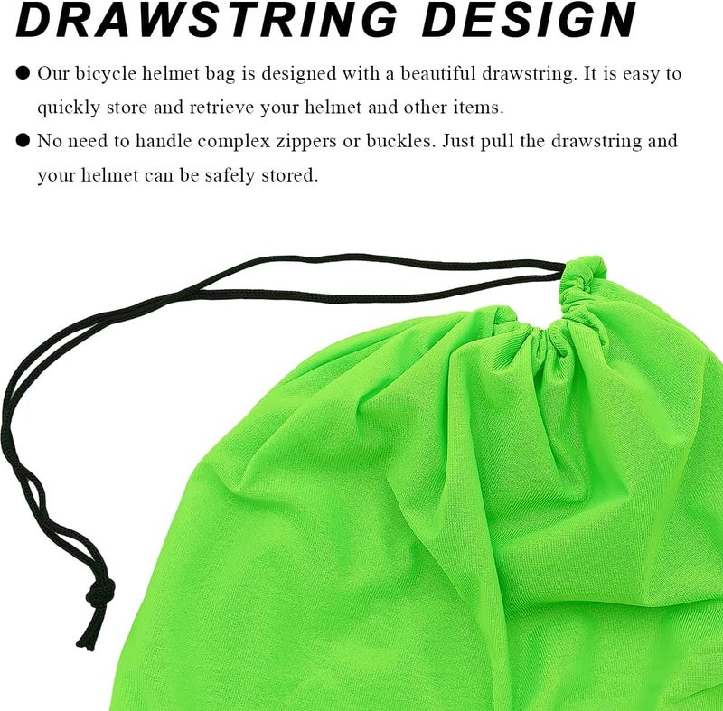KVAEY Motorcycle Helmet Bag, Helmet Protection Drawstring Bag Made of Nylon Cloth, Large Capacity Helmet Storage Bag for Motorcycle Bicycle, Universal Motorcycle Accessories (Green) - Image 4